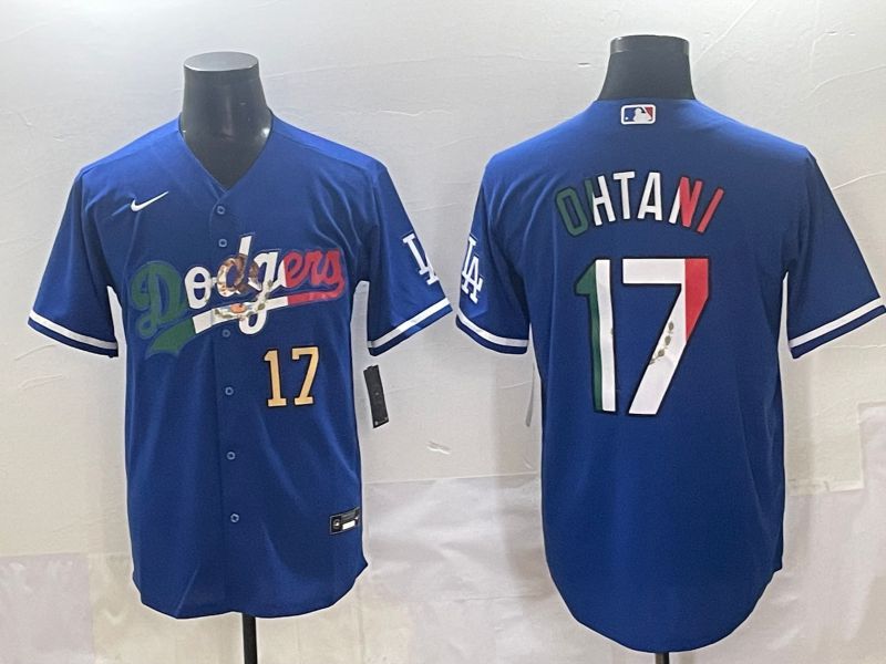 Men 2025 Los Angeles Dodgers 17 Ohtani Blue Nike MLB Jersey style 7154